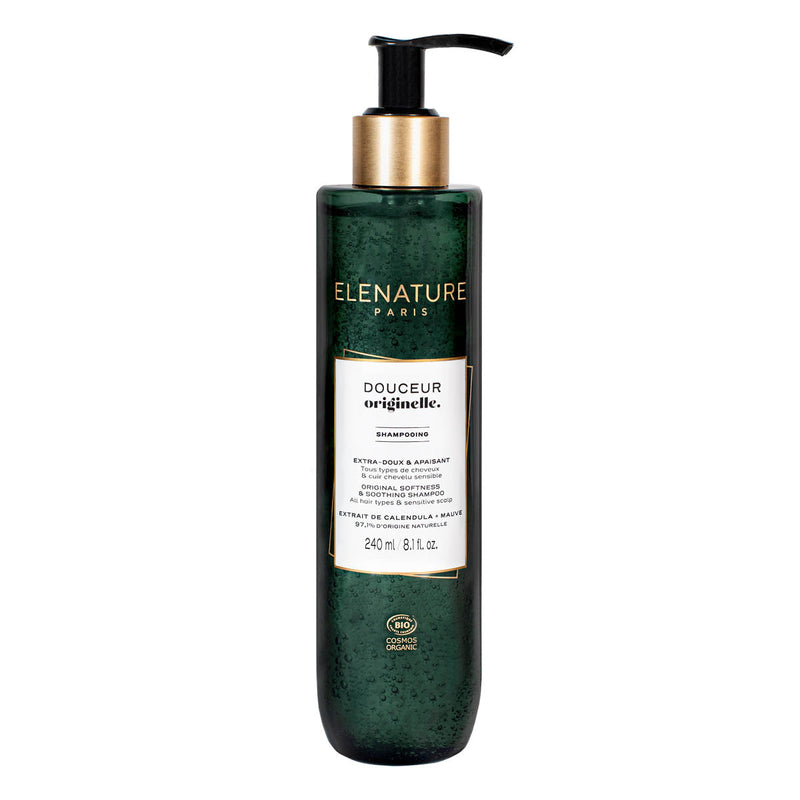 shampooing extra-doux et apaisant, douceur originelle, elenature